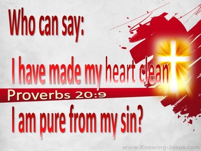 Proverbs 20:9 Who Can Say My Heart Is Clean (red)